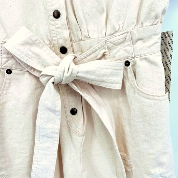NWT BDG Urban Outfitters Rompers Shorts Beige Cotton Size S P - Picture 8 of 9